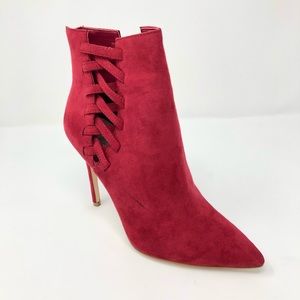 Aldo Red Pointed Toe Ankle Boots Stiletto